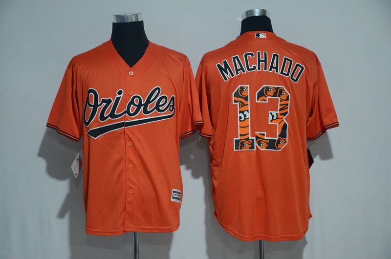 2017 MLB Baltimore Orioles #13 Machado Orange Fashion Edition Jerseys